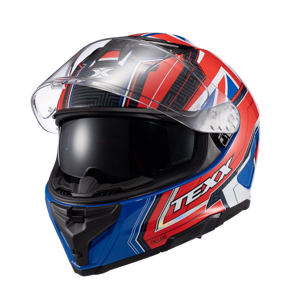 Capacete Texx Fechado Kaiman Flag UK Inglaterra Brilho – foto 6