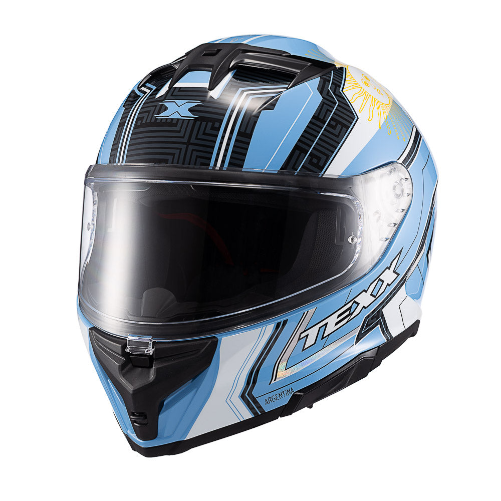 Capacete Texx Fechado Kaiman Flag Argentina Brilho – foto 5