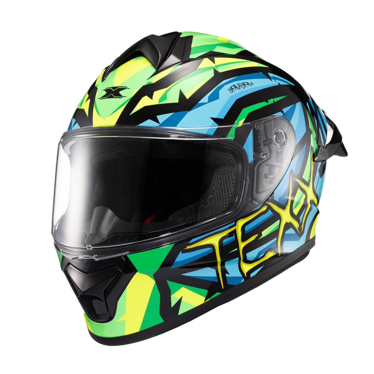 Capacete Texx Fechado Spihe Maasai Verde Azul – foto 5