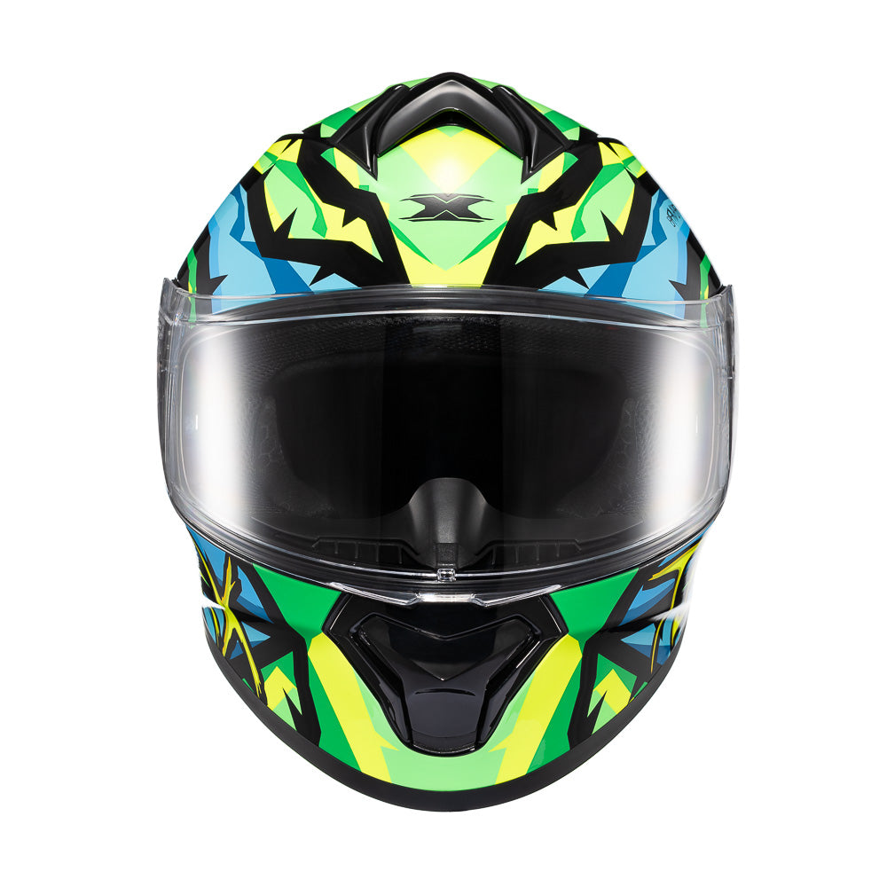 Capacete Texx Fechado Spihe Maasai Verde Azul