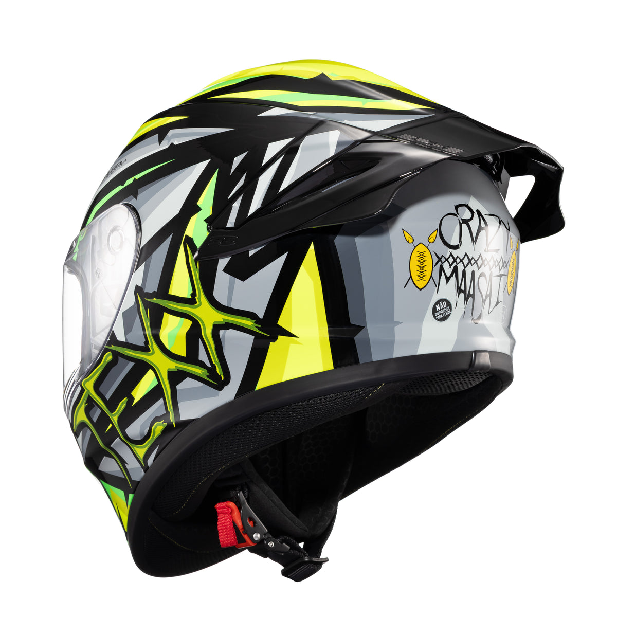 Capacete Texx Fechado Spihe Maasai Cinza Verde – foto 3
