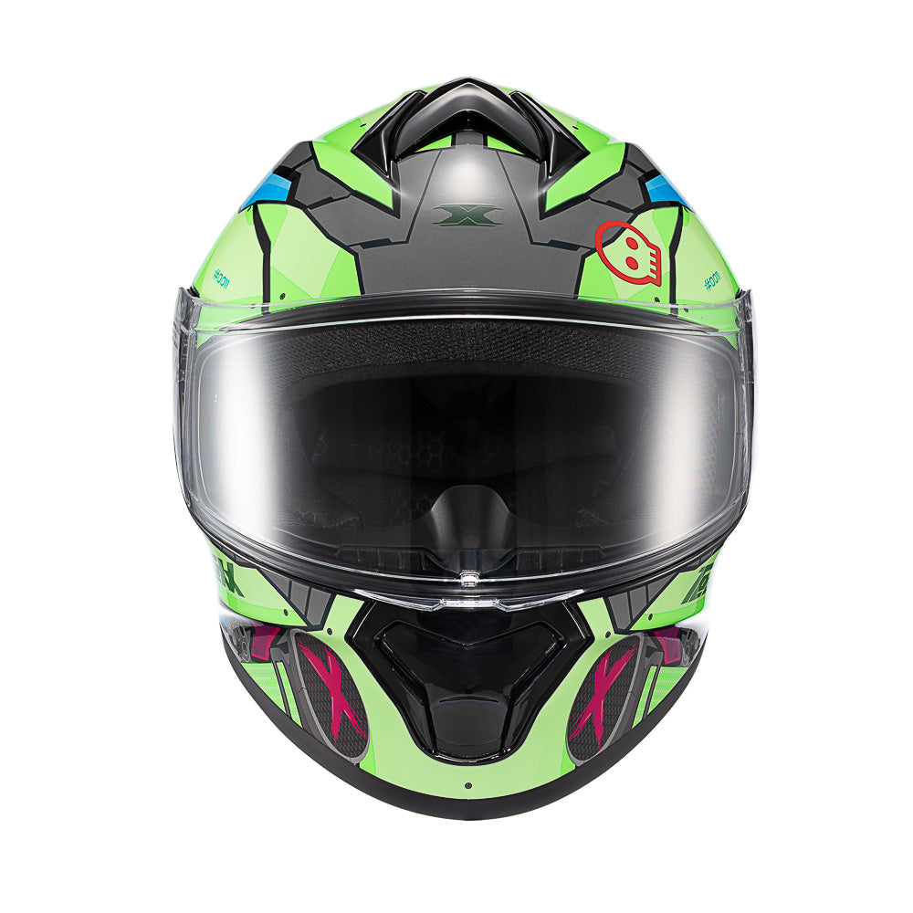 Capacete Texx Fechado Spihe Gear Verde Azul Rosa – foto 1