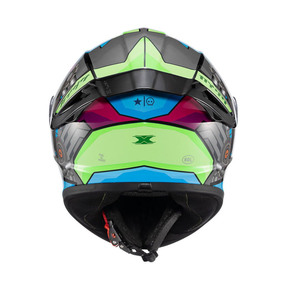 Capacete Texx Fechado Spihe Gear Verde Azul Rosa – foto 4