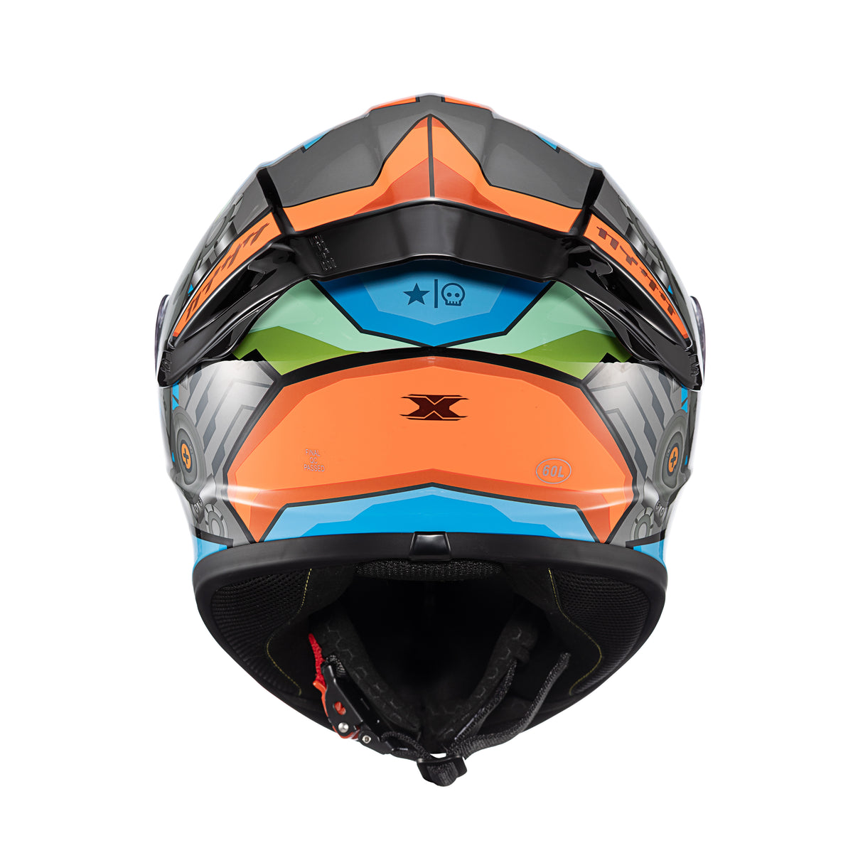 Capacete Texx Fechado Spihe Gear Vermelho Azul – foto 4