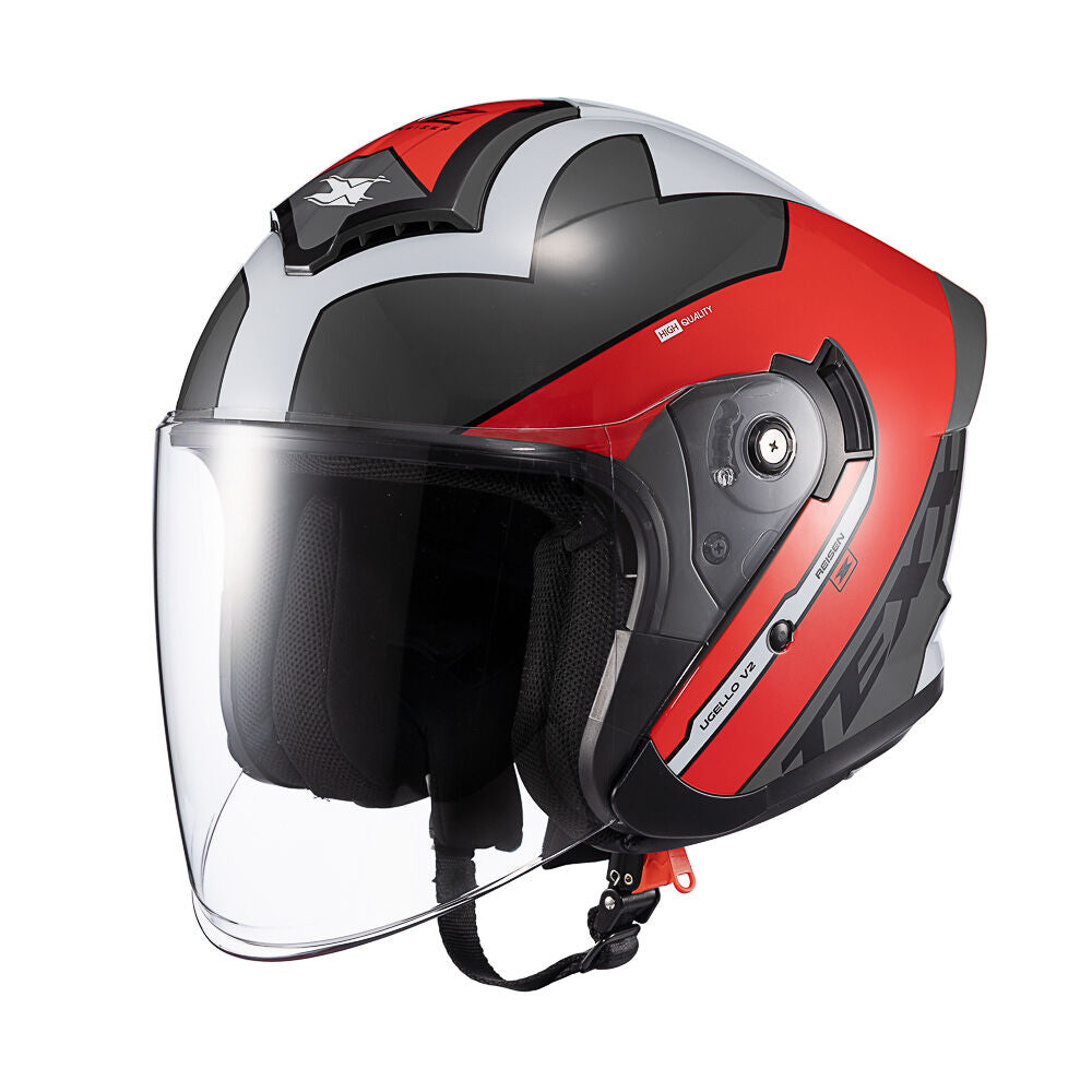 Capacete Texx Aberto Ugello V2 Reisen Vermelho Cinza – foto 5