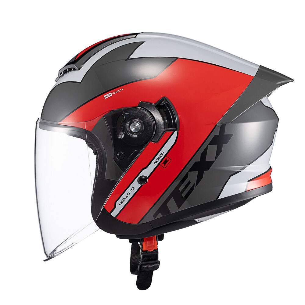 Capacete Texx Aberto Ugello V2 Reisen Vermelho Cinza – foto 9