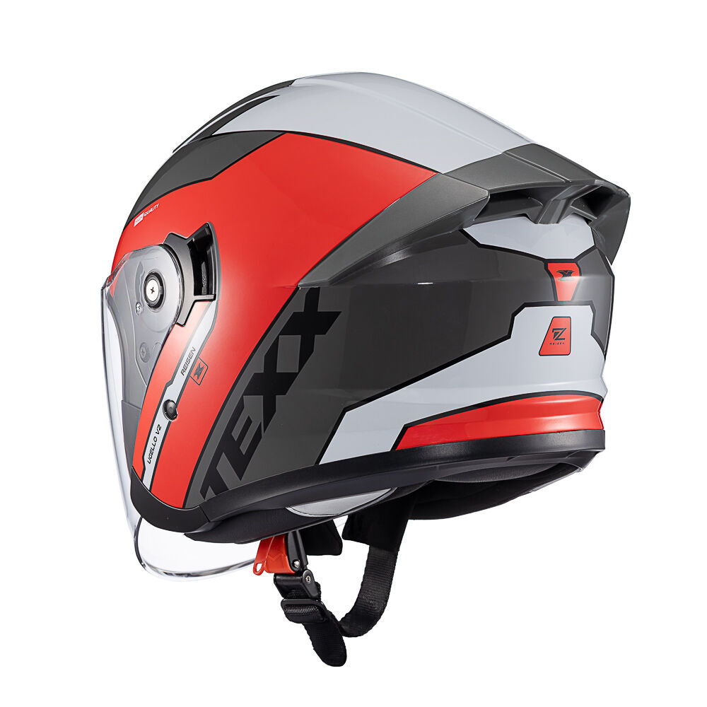 Capacete Texx Aberto Ugello V2 Reisenvermelho Cinza – foto 3