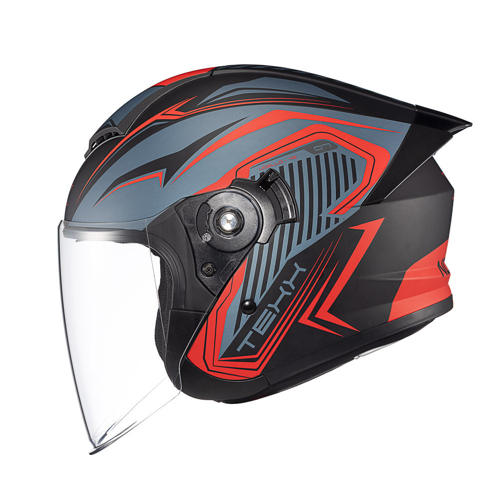Capacete Texx Aberto Ugello V2 Nomade Vermelho Cinza