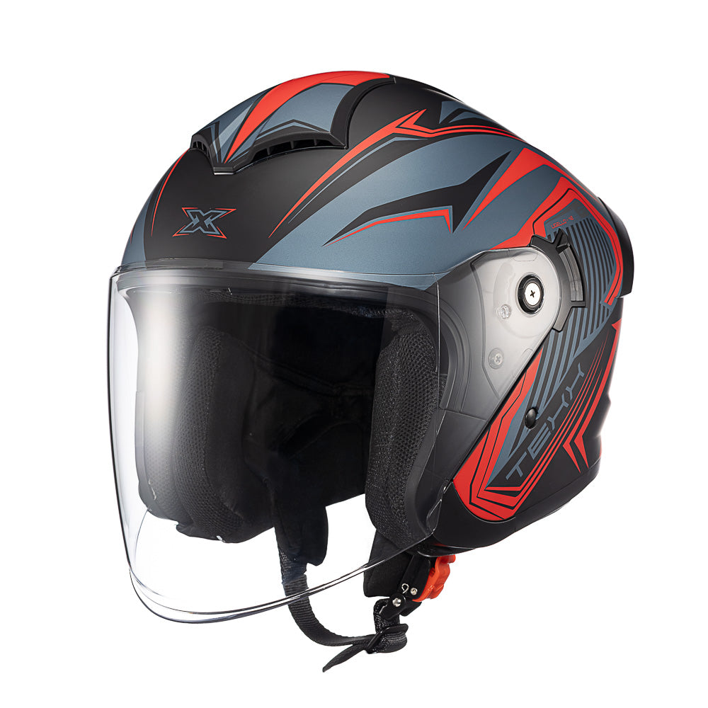 Capacete Texx Aberto Ugello V2 Nomade Vermelho Cinza