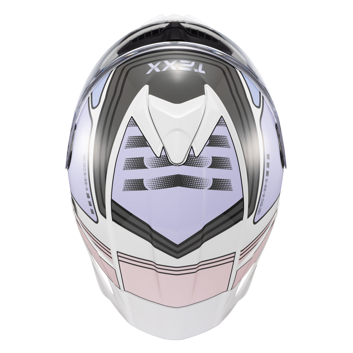 Capacete Texx Fechado Spihe Cube Rosa Lilas Branco – foto 7