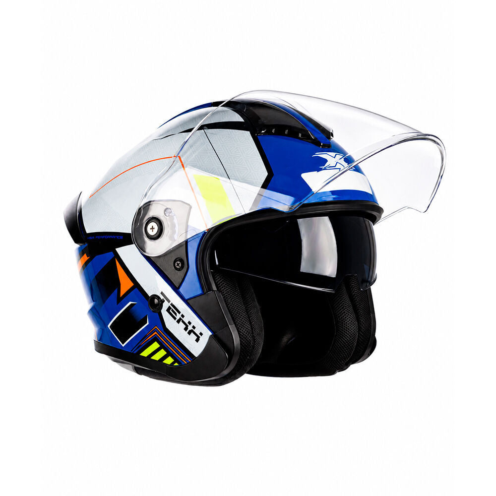 Capacete Texx Aberto Ugello V2 Atlas Branco e Azul – foto 4