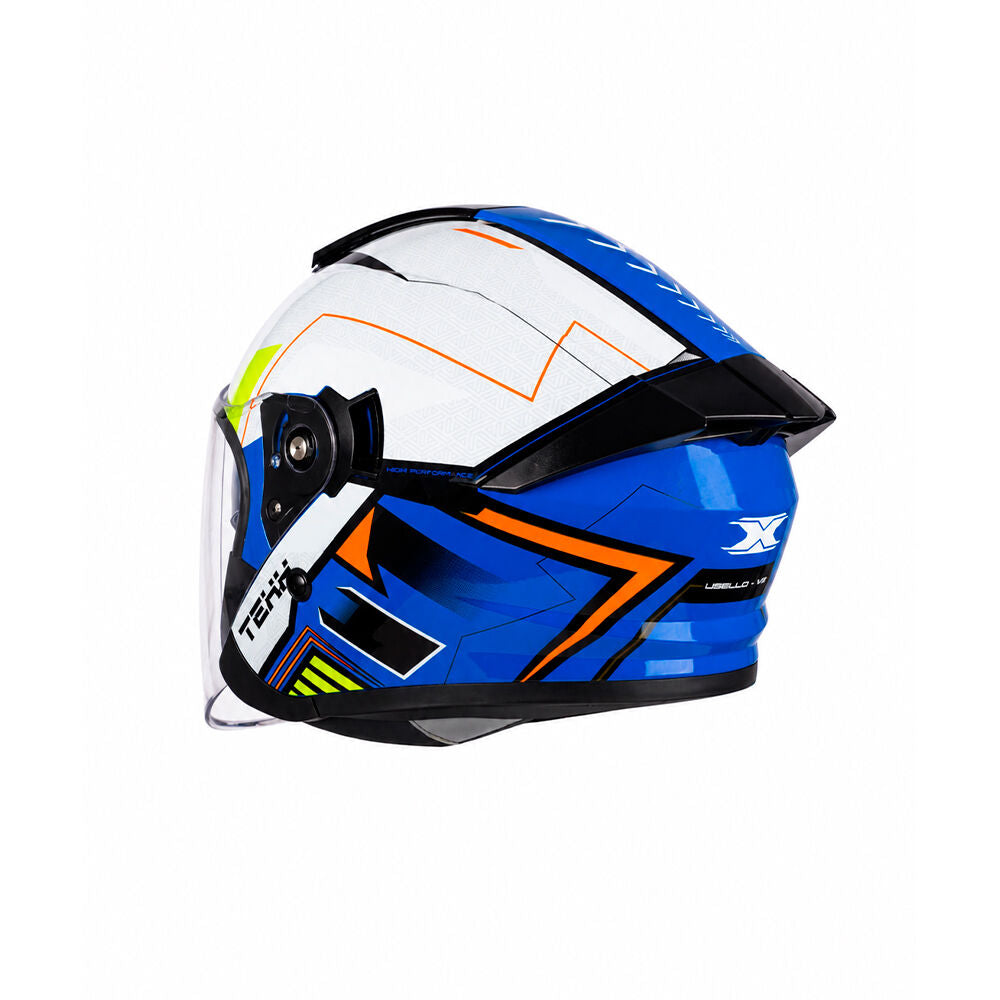 Capacete Texx Aberto Ugello V2 Atlas Branco e Azul – foto 7