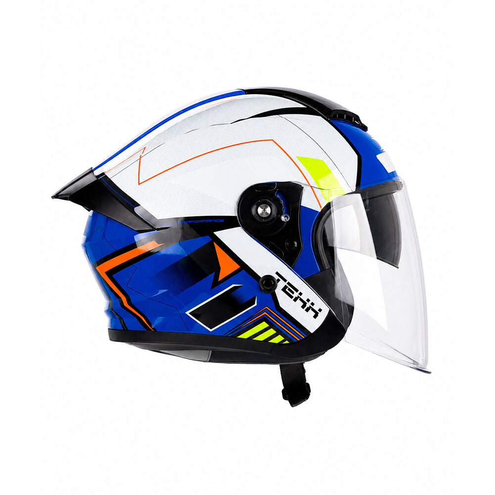 Capacete Texx Aberto Ugello V2 Atlas Branco e Azul – foto 10