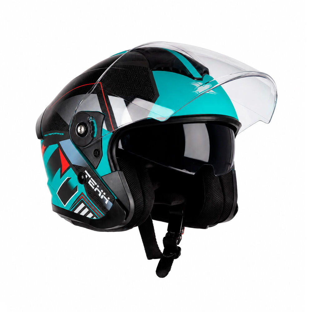 Capacete Texx Aberto Ugello V2 Atlas Preto e Azul Tiffany – foto 4