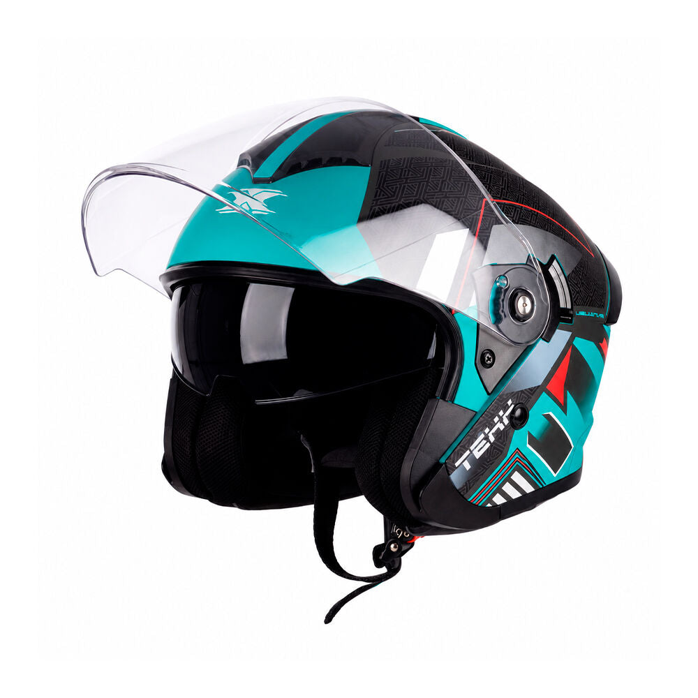 Capacete Texx Aberto Ugello V2 Atlas Preto e Azul Tiffany – foto 5