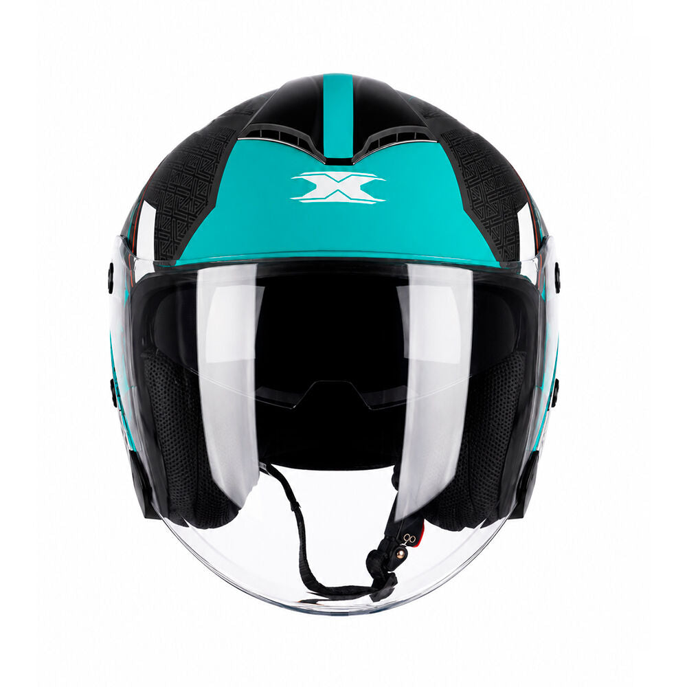 Capacete Texx Aberto Ugello V2 Atlas Preto e Azul Tiffany – foto 8