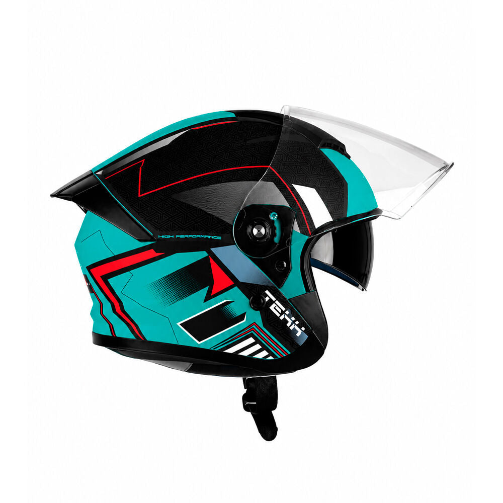 Capacete Texx Aberto Ugello V2 Atlas Preto e Azul Tiffany – foto 10