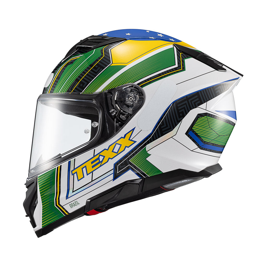 Capacete Texx Fechado Kaiman Flag Brasil Brilho – foto 2