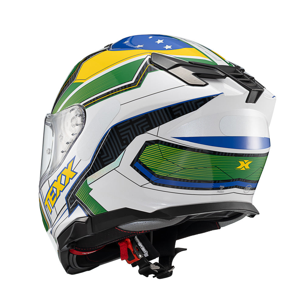 Capacete Texx Fechado Kaiman Flag Brasil Brilho – foto 3