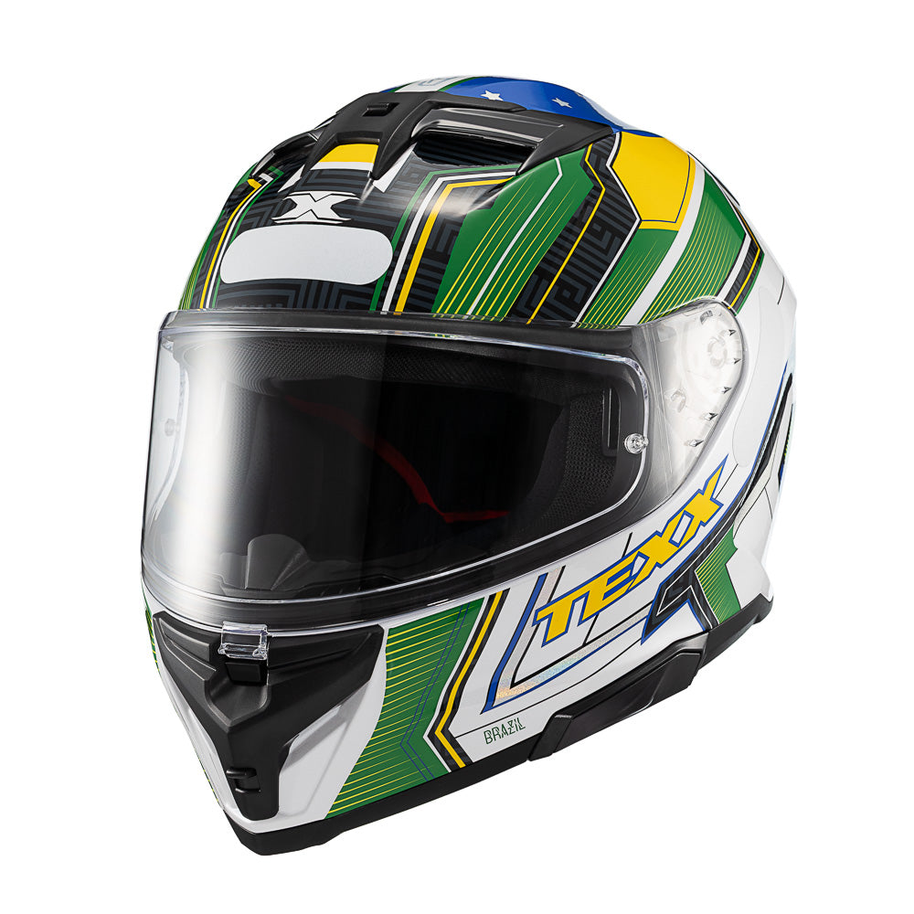 Capacete Texx Fechado Kaiman Flag Brasil Brilho – foto 5