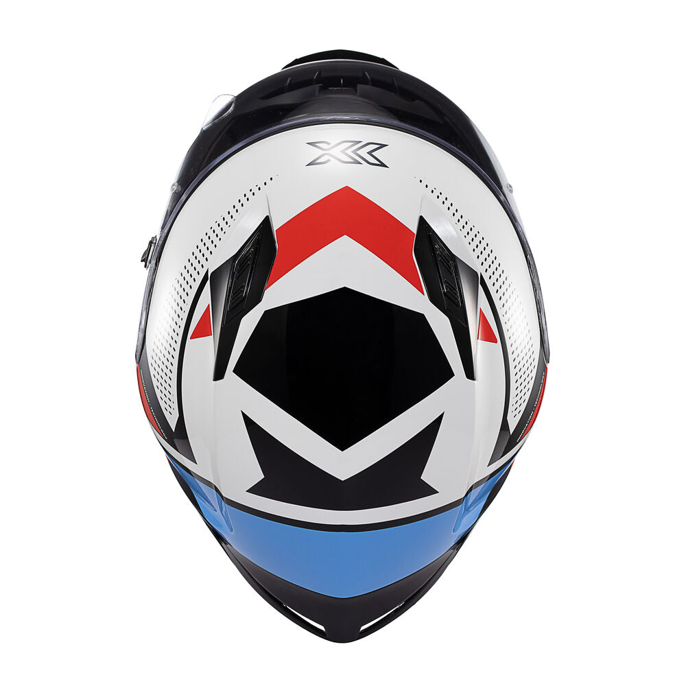 Capacete Texx Fechado Hunter Ark Preto Vermelho Azul e Branco Brilho – foto 7