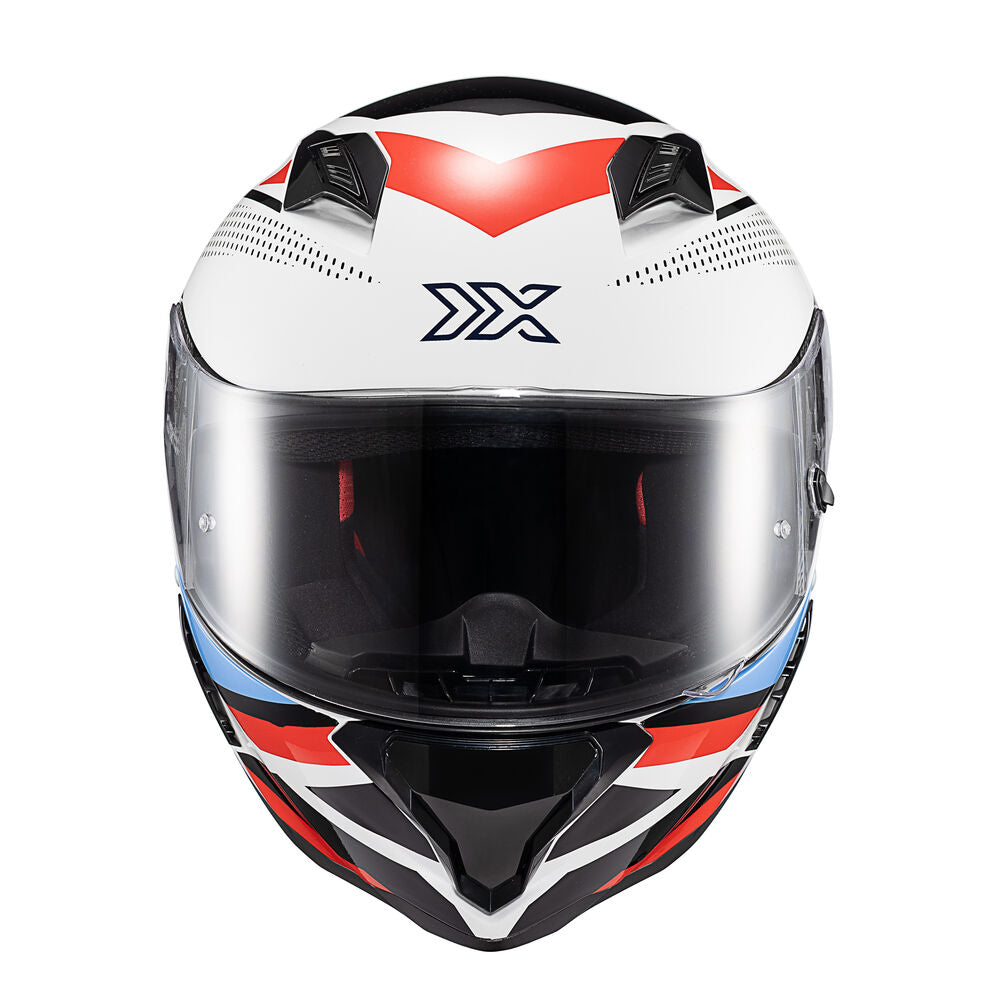 Capacete Texx Fechado Hunter Ark Preto Vermelho Azul e Branco Brilho – foto 8
