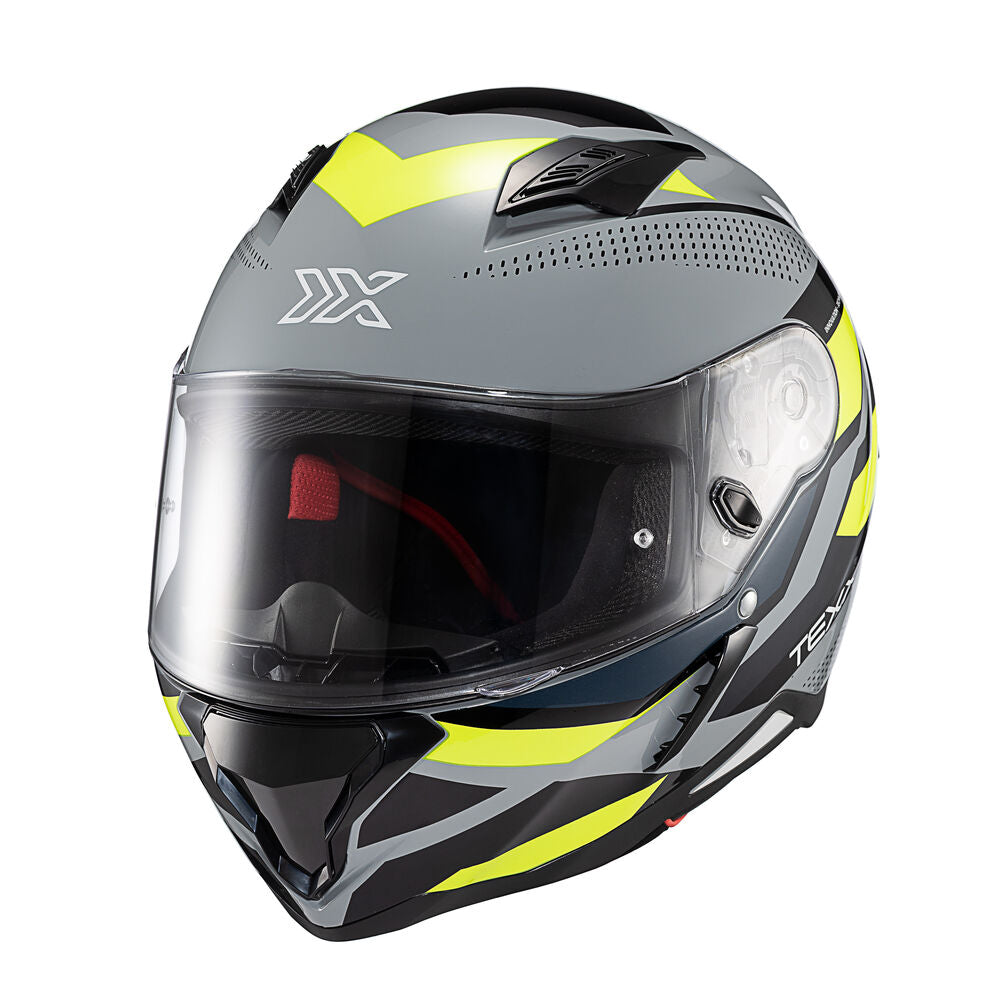 Capacete Texx Fechado Hunter Ark Preto Verde e Cinza Brilho – foto 5