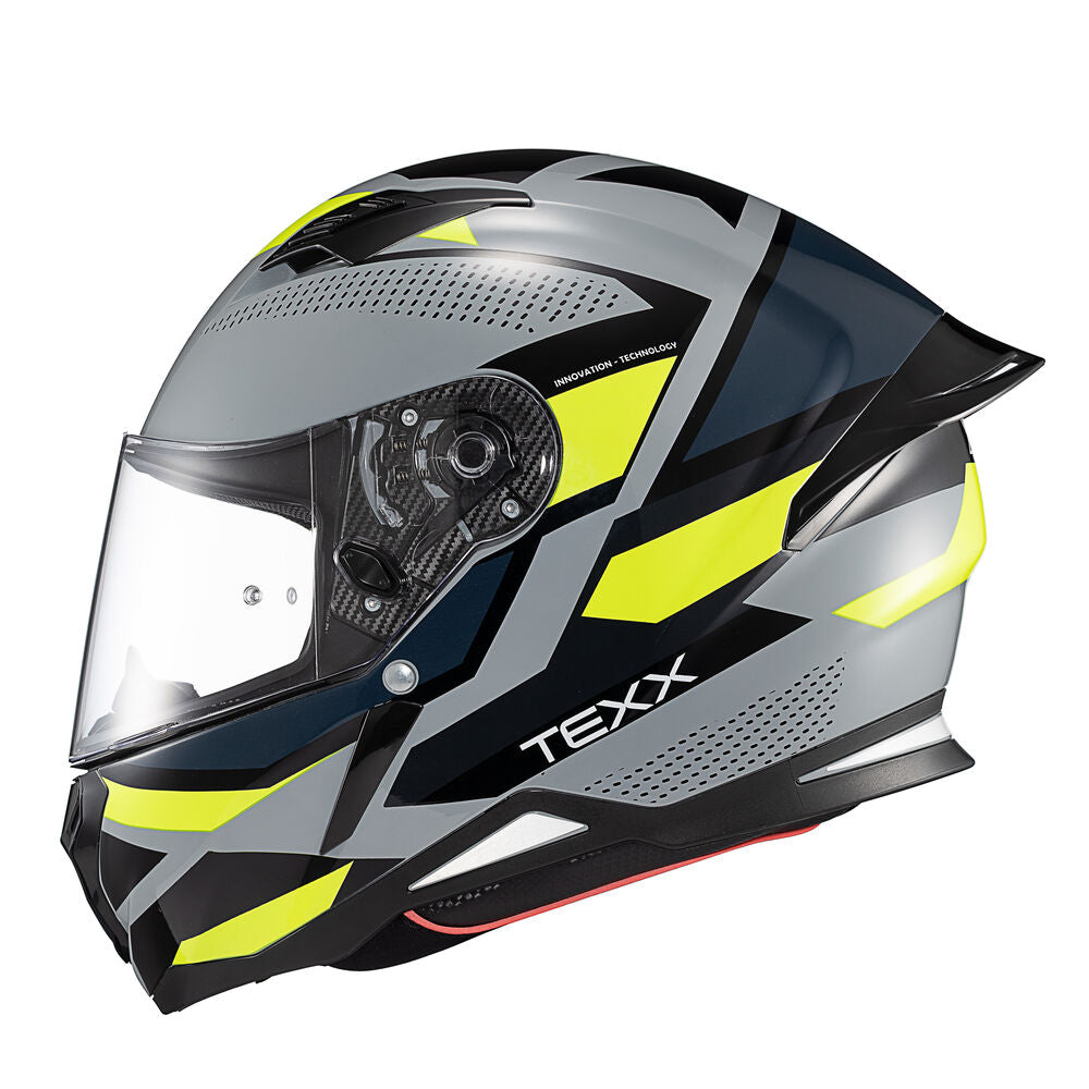 Capacete Texx Fechado Hunter Ark Preto Verde e Cinza Brilho – foto 9