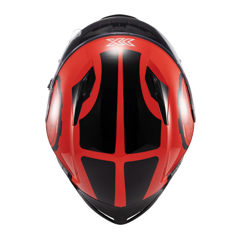 Capacete Texx Fechado Hunter Draco Preto Vermelho e Cinza Brilho – foto 7