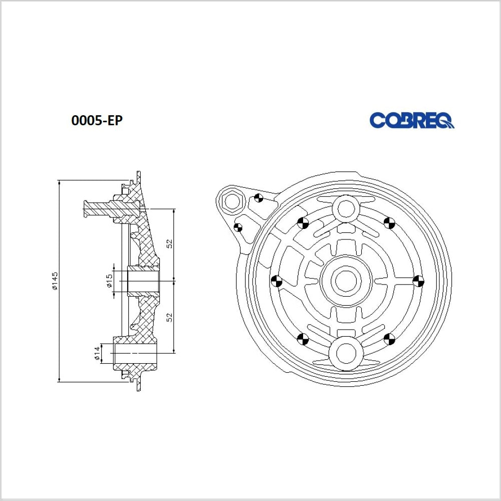 Espelho Freio Traseiro Cobreq 0005-EP Yamaha RD 125/RD 135/YBR 125/RX 180