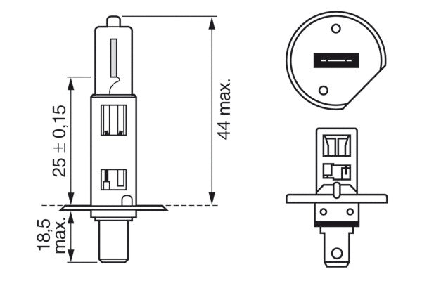Lâmpada H1 12v 55w Giga 120 Bt 1 Pc Bosch 1987301108 VW Polo/Voyage/Amarok/Passat/Passat Variant/Golf/New Beetle/Polo Sedan