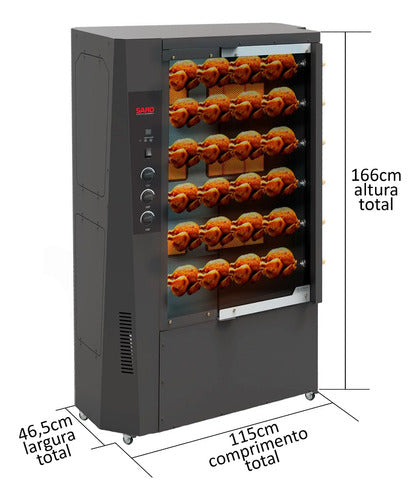 Churrasqueira Assador A Gas Glp Para Frango Bivolt Ch30 Saro