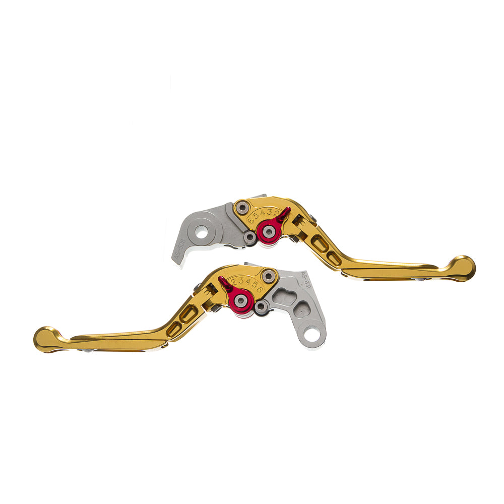 Manete Moto X Super Bike Par com Regulagens 3/4DEDOS Escamoteável - Dobrável Dourado Yam-Yzf R1 09-2014 – foto 1