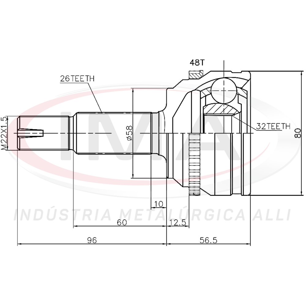 Pont Homocinet 26 Dts Ext 32 Dts Int Ima AL-1544 Toyota Corolla