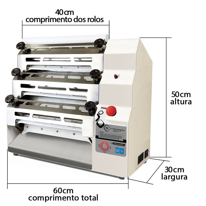 Cilindro Elétrico 6 Rolos 40cm Semi Industrial C3 Pizza Saro