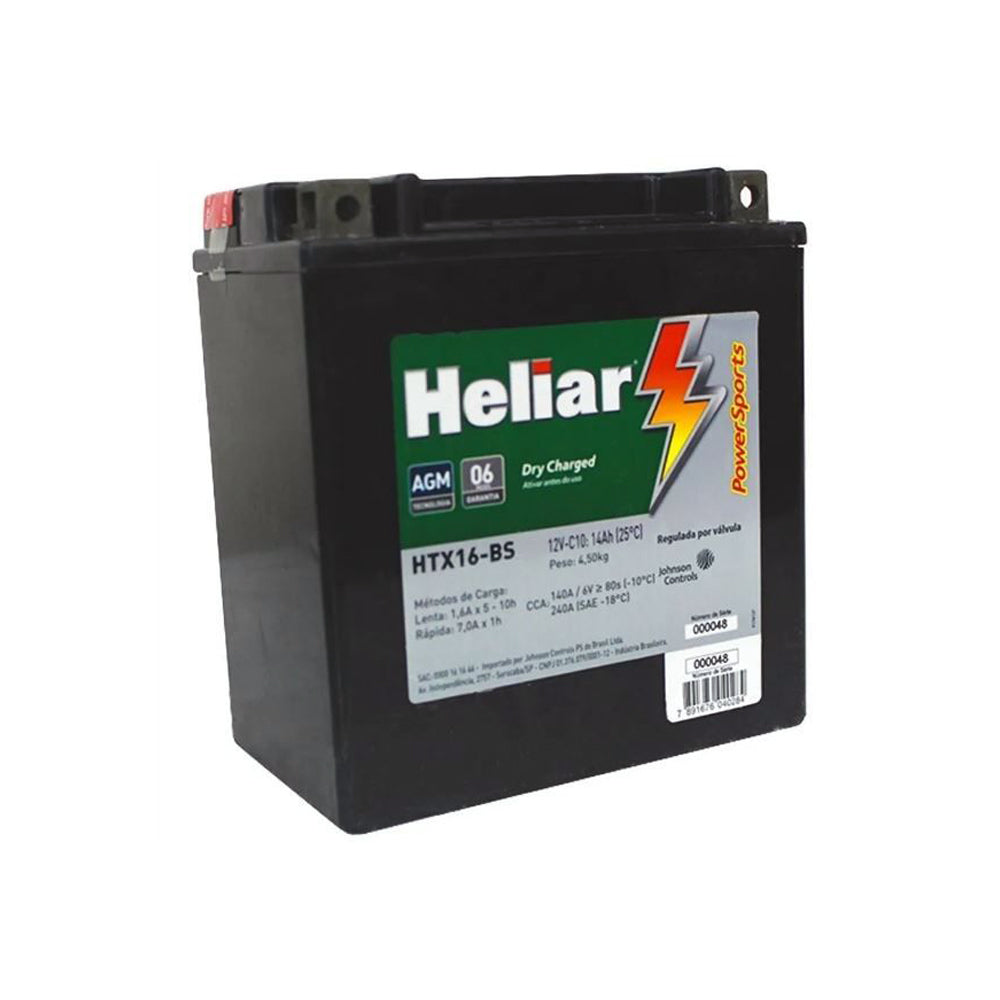 Heliar Dry Charged 14ah Heliar HTX-16-BS Kawasaki Vulcan VN 1500/Vulcan VN 1600/Vulcan VN 1700/ZZ-R 1100/Vulcan VN 2000