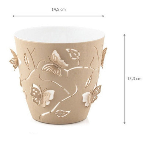 Vaso Decorativo Cachepot  Borboletas Em 3d - 4uni