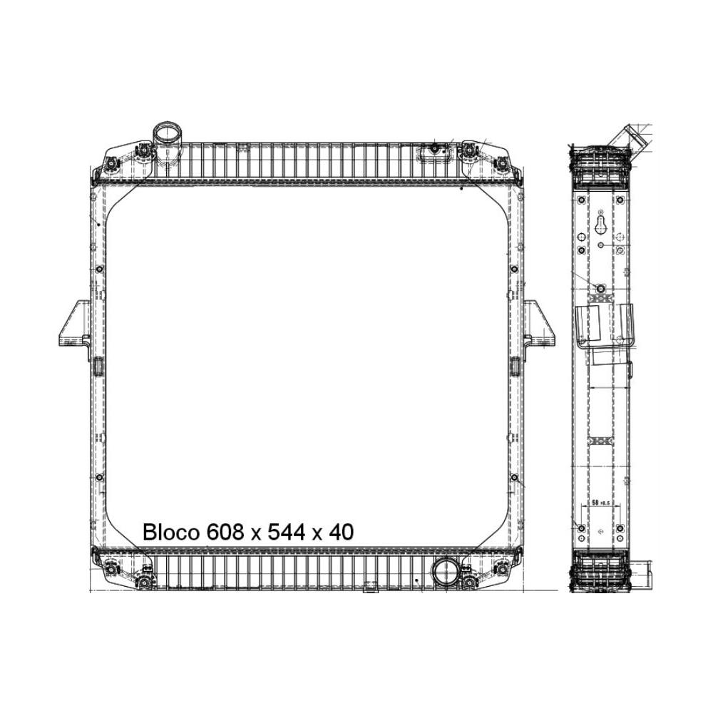 Radiador Aluminio Brasado Magneti Marelli RMM995001 Mercedes OH 1518