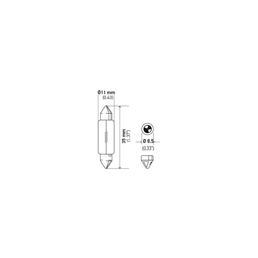 Lâmpada T-3.25 12v 10w Sv8.5-8 Hella 6461 Caixa com 10 Hyundai Tucson