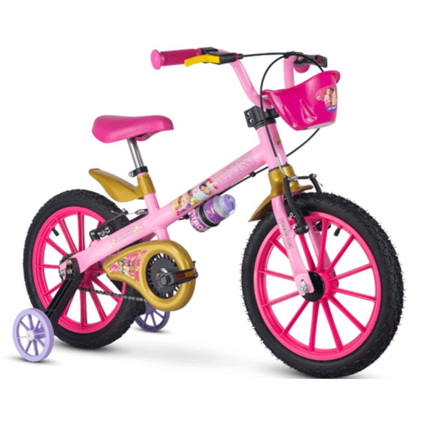 Bicicleta Passeio Infantil Disney Princesas Aro 16 Ama/Rosa