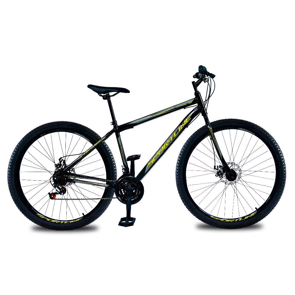 Bicicleta 29 Aço Carbono 21v Freio Disco ST13 Preto/Dourado – foto 2