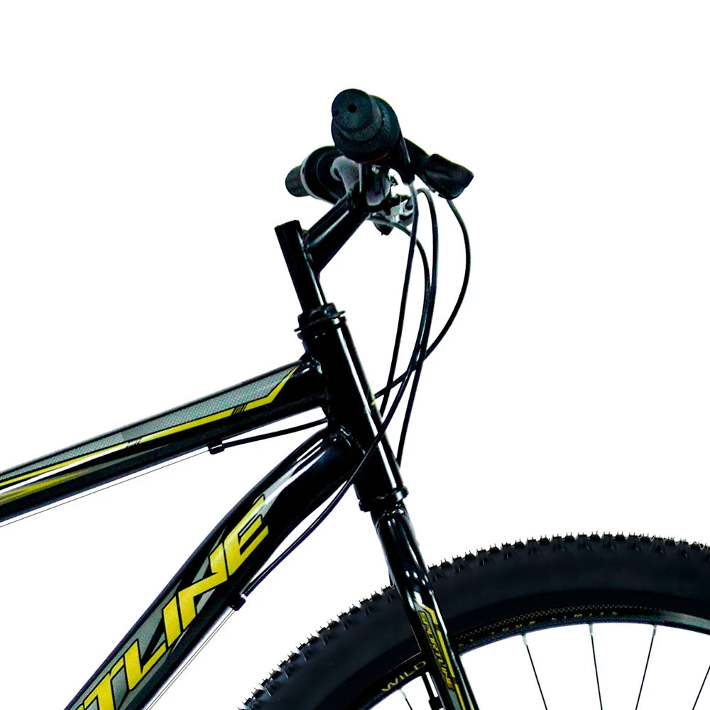 Bicicleta 29 Aço Carbono 21v Freio Disco ST13 Preto/Dourado – foto 5