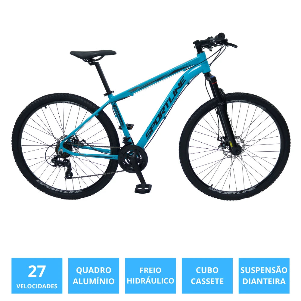 Bicicleta 29 Importado 27v Freio Hidráulico Cassete ST12 Azul/Preto 17"