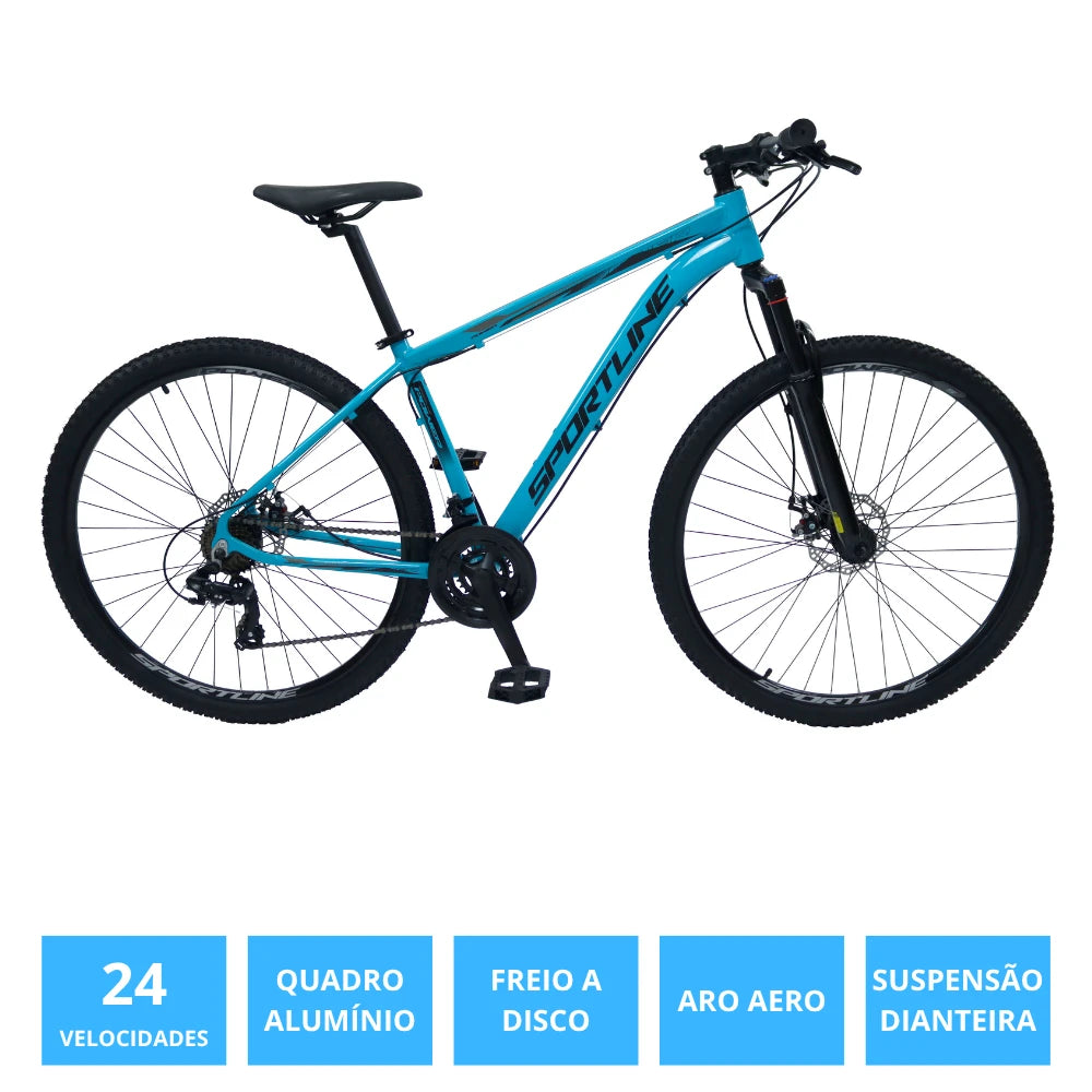 Bicicleta 29 Câmbio Importado 24v Freio a Disco ST2 Azul/Preto 17"