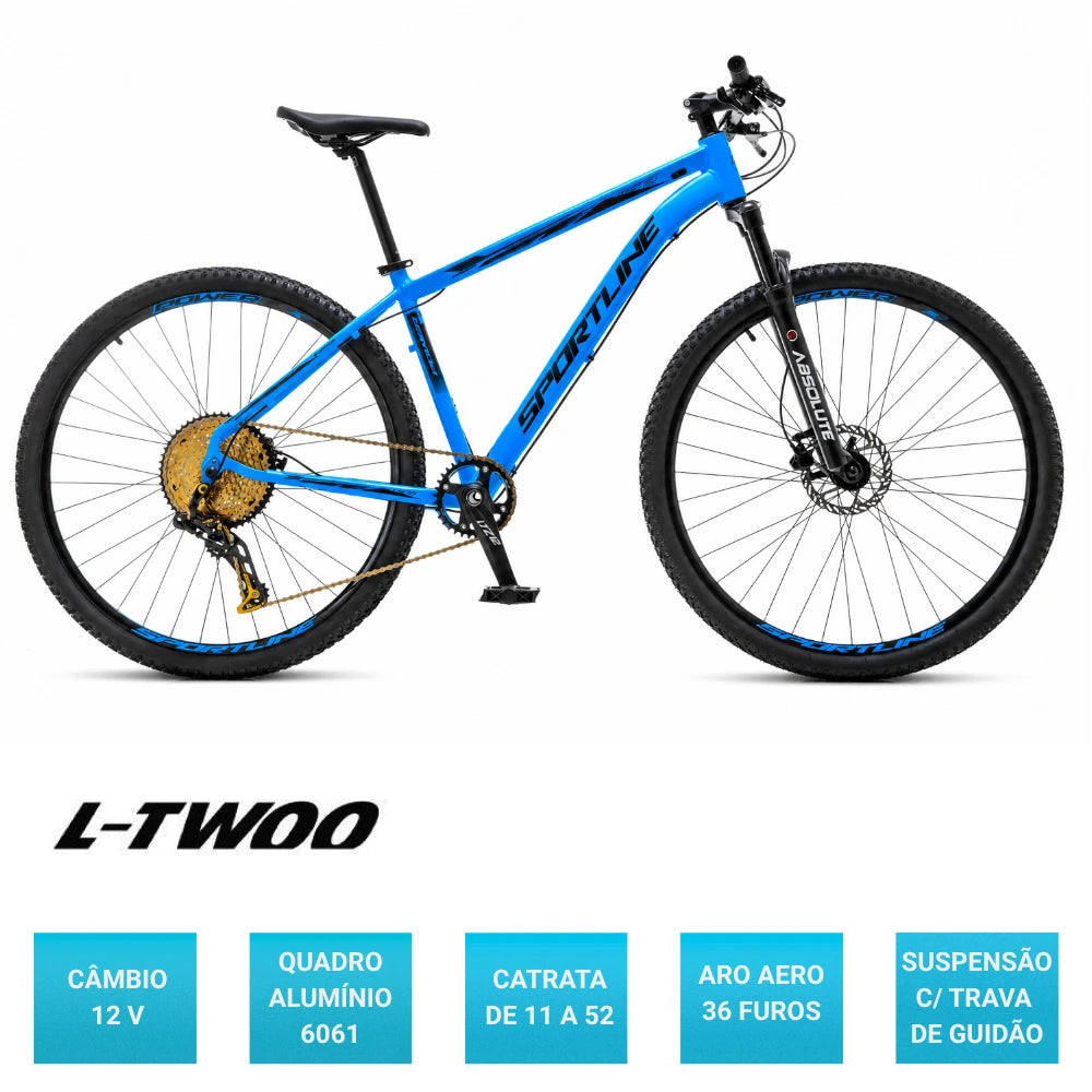 Bicicleta 29 Alum 12v LTWOO Suspensão Hidr Gold ST14 Azul/Preto 17"
