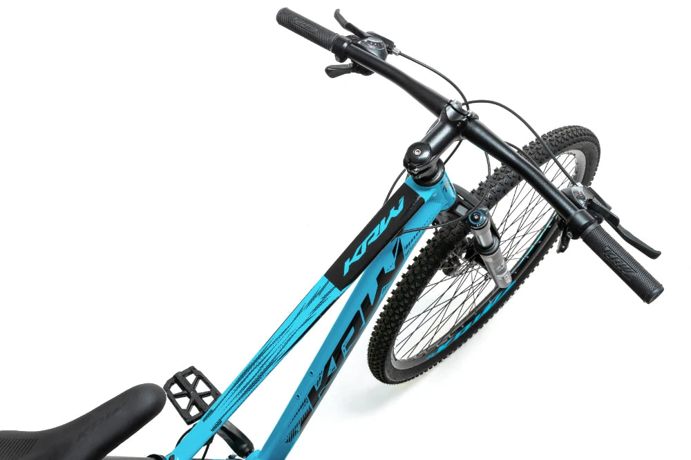 Bicicleta 29 Alum 21v Shimano Mega Ranger Susp. Hidr. Trava Ombro W19 Azul/Preto 15.5" – foto 3