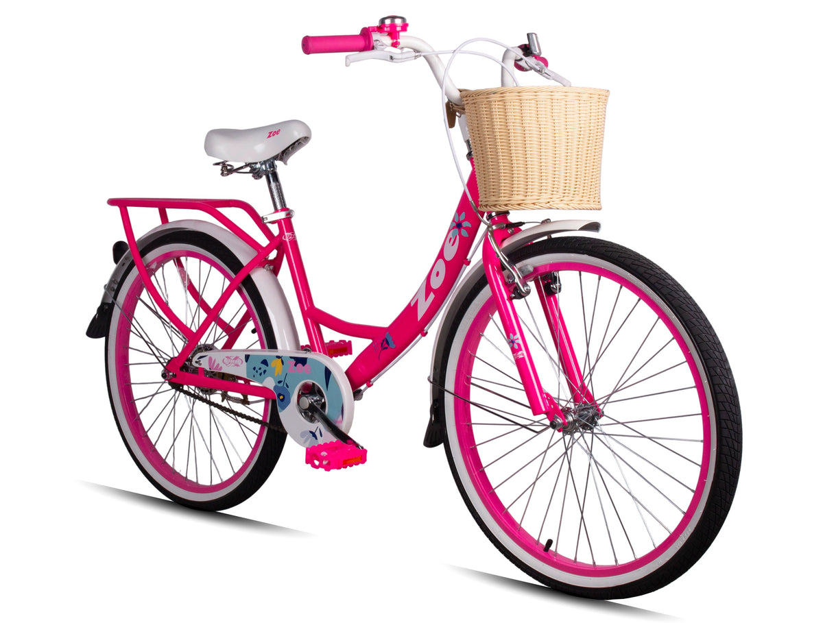 Bicicleta Aro 24 Retro Pro-X Zoe Pneu com Fixa - Rosa Neon – foto 2