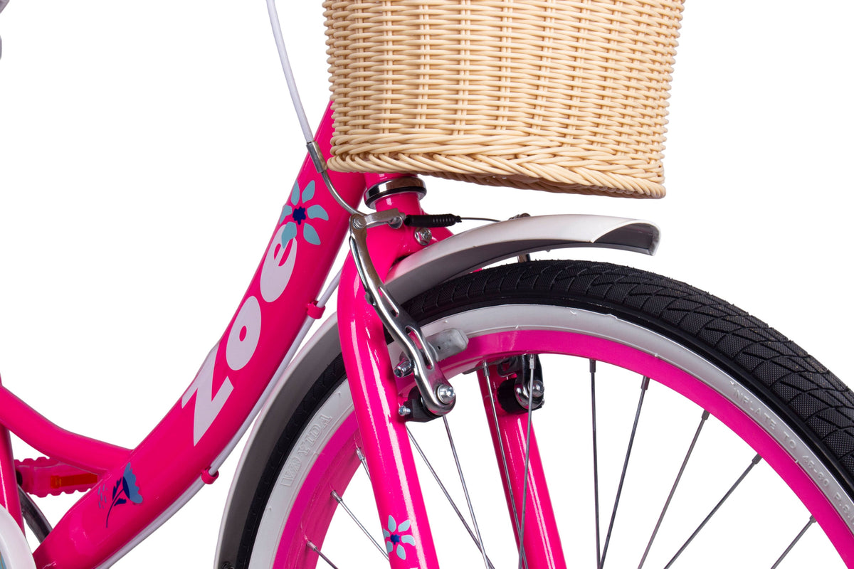 Bicicleta Aro 24 Retro Pro-X Zoe Pneu com Fixa - Rosa Neon – foto 5