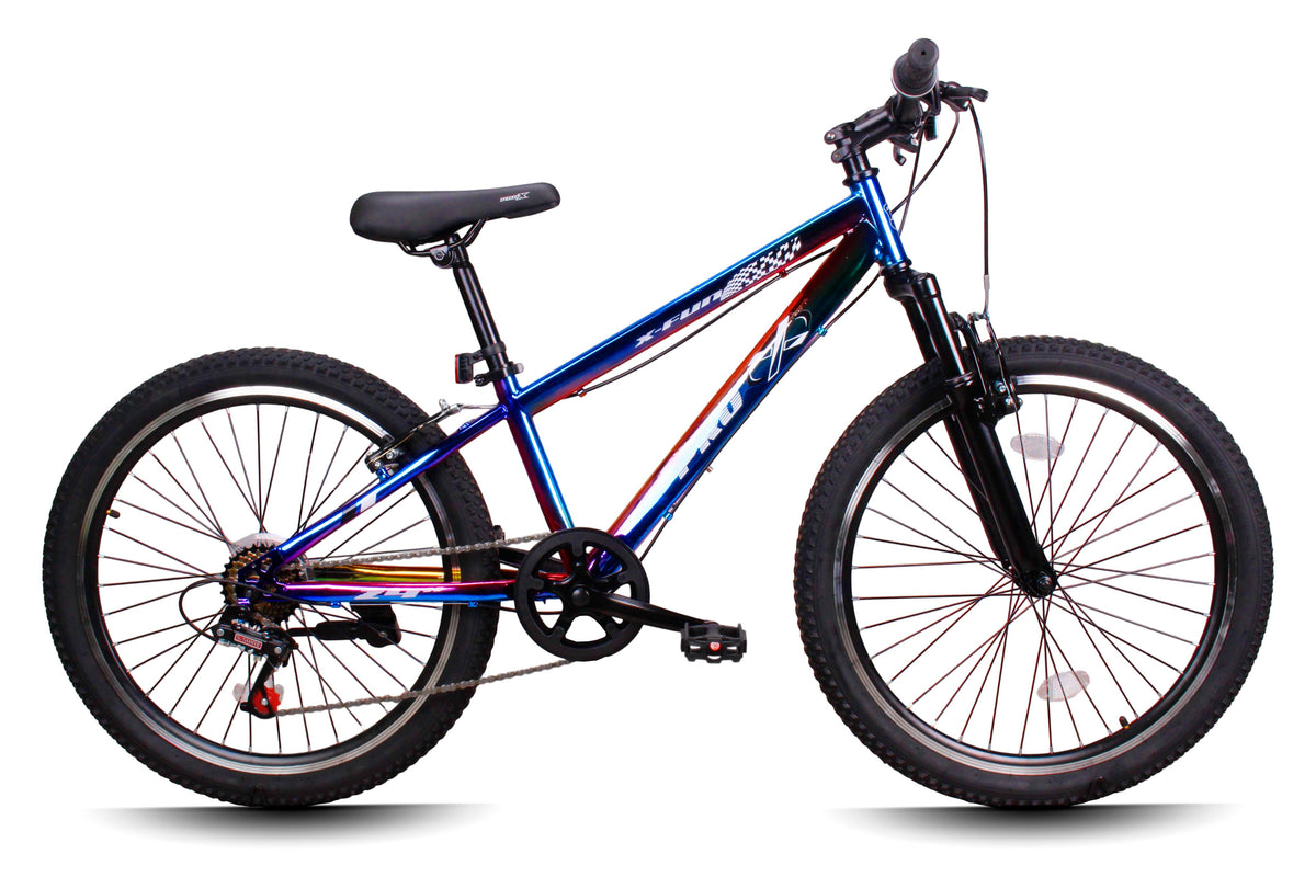 Bicicleta mtb aro 24 pro-x x-fun - camaleao 7 marchas