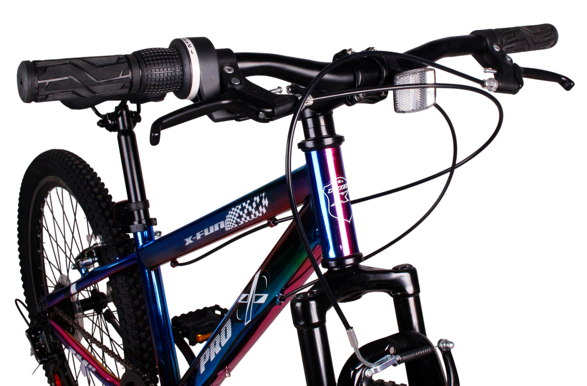Bicicleta mtb aro 24 pro-x x-fun - camaleao 7 marchas – foto 6